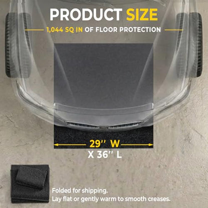 GOLENER Oil Spill Mat - Garage Floor Mat, Absorbent Oil Pad, Premium Maintenance Mat, Waterproof, Contain Liquid, Protect Garage Surface from Spill & Stain, Reusable, Washable, Durable, Black, 29”x36” - size: 2'5" x 3' (Rectangular)