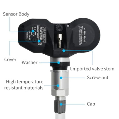 36236798726 36236771034 4Pcs TPMS Sensor, Replacement for BMW 328i 335i 528i M3 M6 X3 X5 Z4 Series 1 3 5 6 7 Mini Rolls-Royce, Tire Pressure Monitoring System Sensors 433Mhz