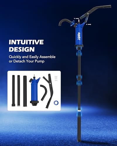 OMT 55 Gallon Drum Pump, Fits 5 to 55 Gallon Drums & Barrels - color: Blue Lever Action Reinforced PP Pump