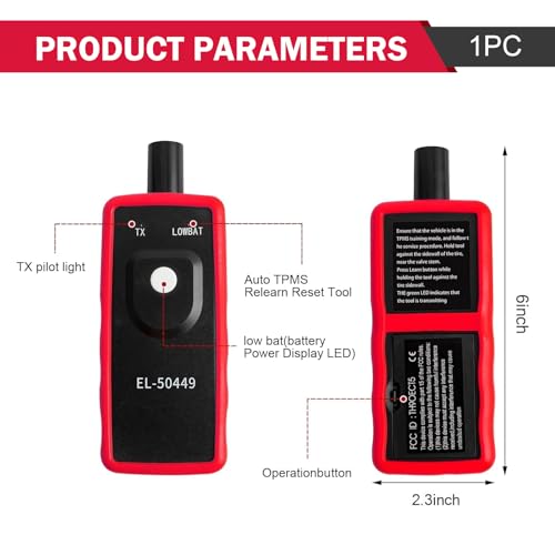 1 PCS TPMS Relearn Tool EL-50449, Ford TPMS Reset Tool, Tire Sensor Reset, Compatible with Ford Lincoln Mercury (Red)