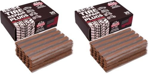 Vehiclex Flat Tire Repair Plugs - 30pcs Heavy Duty Plug and Patch Kit for Emergency Repairs (Pack of 2) - color: Brown, size: 30 pcs (Pack of 2)
