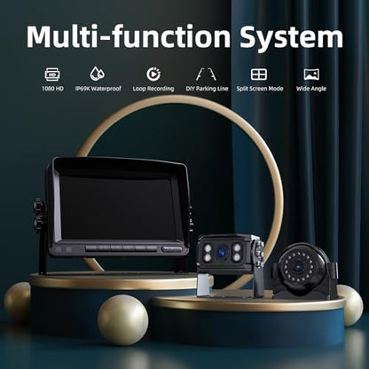eRapta HD 1080p Backup Camera System Kit, 7-inch Reversing Monitor - color: black