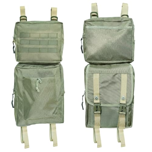 Larswon 2 Pack ATV Saddle Bags, Large Detachable Fender Bag ATV Gear Bags Water Resistent Motorcycle Storage Bag Compatible with Sportsman Scrambler TRX FourTrax Outlander Grizzly UTV Army Green - color: Army Green