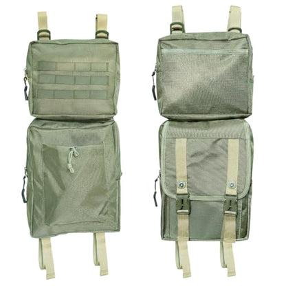 Larswon 2 Pack ATV Saddle Bags, Large Detachable Fender Bag ATV Gear Bags Water Resistent Motorcycle Storage Bag Compatible with Sportsman Scrambler TRX FourTrax Outlander Grizzly UTV Army Green - color: Army Green