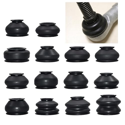 14PCS Automotive Tie Rod End Boots, Ball Joint Rubber Tie Rod Boot, Universal Dust Boots Cover for Tie Rod Accessories Suitable to Most Vehicle (Black)