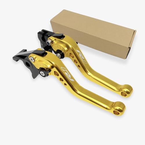 R1 Short Clutch Brake Levers for Yamaha YZFR1 1999-2024 YZF R1 R1M RS 2016 Motorcycle Accessories Adjustable Control Handles (Gold_Glossy, YZF R1 2002-2003) - color: GOLD_GLOSSY, size: YZF R1 2002-2003