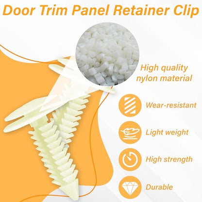 50 PCS Nylon Door Trim Panel Retainer Clip, Interior Door Panel Clip