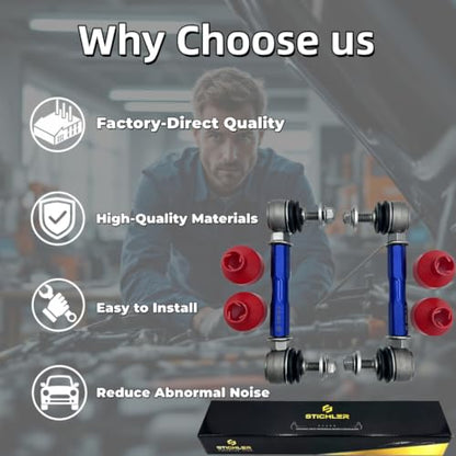 5.90-7.87'' 150-200 mm M12 Front Adjustable Aluminum Sway Bar End Links - size: 150-200 M10 Front