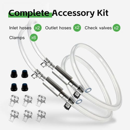 Brake Bleeder Hose with One-Way Check Valve – Universal Motorcycle & Car Brake Fluid Bleeding Kit, Anti-Backflow Soft Tube with Screw Caps & Spring Clamps for Hydraulic Clutch System(2pcs)