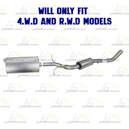 Exhaust Muffler Tail Pipe System Kit Compatible with Chevy Silverado 1500 2014-2017 5.3L | GMC Sierra 1500 2014-2017 5.3L | Stainless Steel | Northeastern Exhaust | Includes Clamps & Hangers