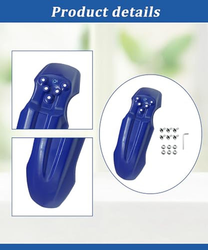 E-Bike Front Fender with Screw Kit Waterproof (Blue) - color: Blue