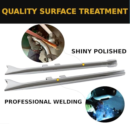 39 Inch Fishtail Slip on Mufflers, Chrome - color: Chrome, size: 39"