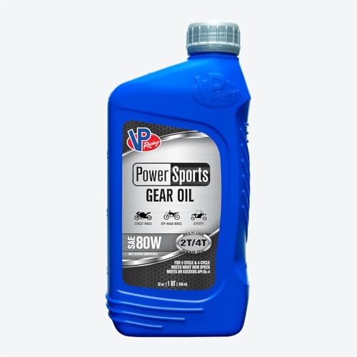 Gear Oil - 80W SAE GL-4 Quart Powersport | PowerSports - Semi-Synthetic - Limited Slip Additive - 1 qt - Each