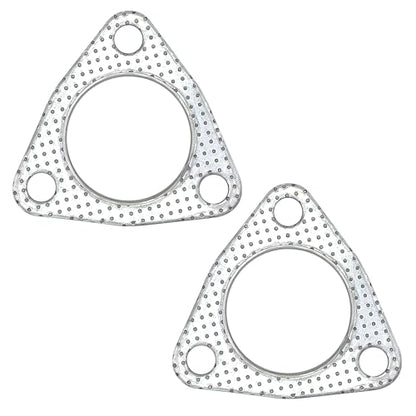 2 Inch Exhaust Gasket 3-Bolt Flange 53mm Graphite w/Fire Ring 2 Pcs - size: 2 in