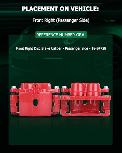 SCITOO 18-B4728 Front Right/Rear Left Disc Brake Caliper With Bracket Red - size: Front Passenger[18-B4728]Red