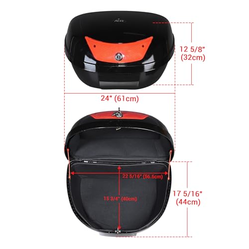 Yescom 50L Universal Motorcycle Tour Tail Box Scooter Trunk Storage w/Lock - size: 50L