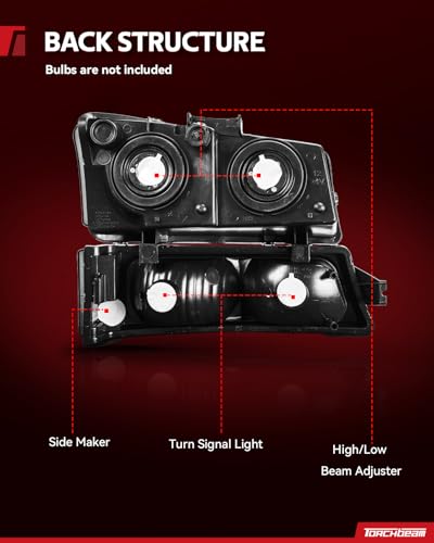 Torchbeam Headlight Assembly, Replacement for 2003-2006 Silverado 1500 - color: Smoke-Clear/2003-2006 Silverado
