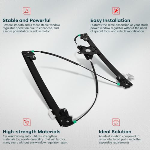 FINDAUTO 752-981 Power Window Regulator for 2013-2021 for NISSAN Pathfinder - size: Front Right, style: 2013-2021 for Nissan Pathfinder