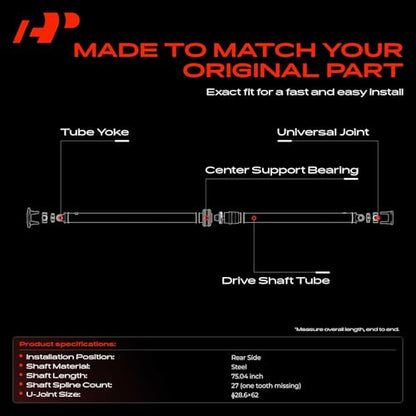 A-Premium Rear Drive Shaft Assembly Compatible with Chevrolet, GMC