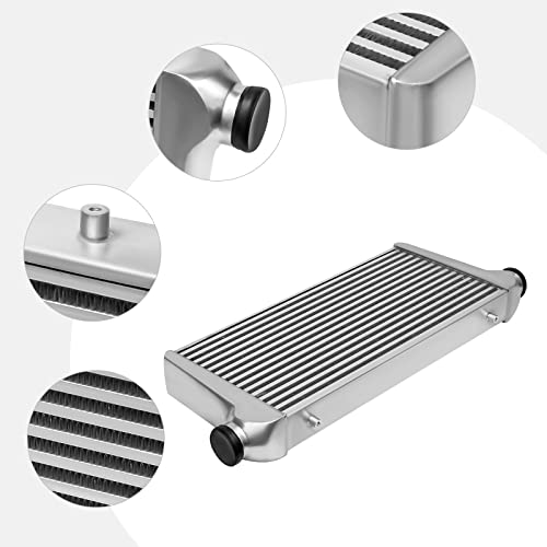 Universal Intercooler Aluminum Intercooler Front Mount 2.5" Inlet & Outlet Direct Replacement for Universal Car Silver (31x12x3" 2.5") - size: 31x12x3" 2.5"