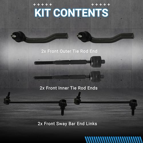 Front End Suspension Kit Tie Rods Inner and Outer Complete Kit, Tie Rod and Sway Bar (For 2015-2018 Chevy 2013-2019 Nissan Sentra) - size: For 2015-2018 Chevy 2013-2019 Nissan Sentra