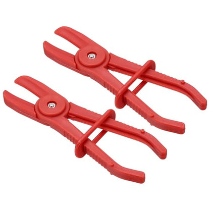 HARFINGTON 2pcs 7" Hose Pinch Pliers Plastic Hose Multi-Functional Fuel Red - size: 7 Inch