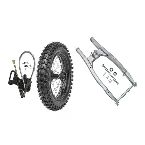 TDPRO 90/100-14 Rear Wheel Tire Rim w/15mm Bearing & Rear Swing Arm Swingarm for Dirt Pit Bike 125cc 140cc 150cc - size: Rear 90/100-14