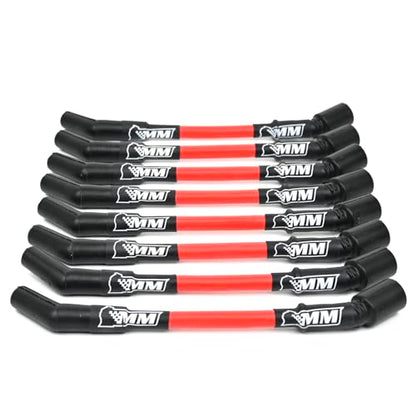 Michigan Motorsports 2014+ LT Spark Plug Wire Set 10mm Blue Performance Wires for Gen V LT1 LT4 L83 L86 L84 L87 L8T 5.3L 6.2L 9" in Length (Red)