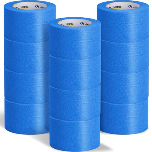12 Rolls Blue Painters Tape Bulk 3 inch x 60 Yards, Total 720 Yd, Painters Masking Tape No Residue Wall Painting Tape Artist Tape Trim Edge Finishing Tape for Wall Painting Decoration DIY Supplies - color: Blue-12P, size: 3" x60 Yards