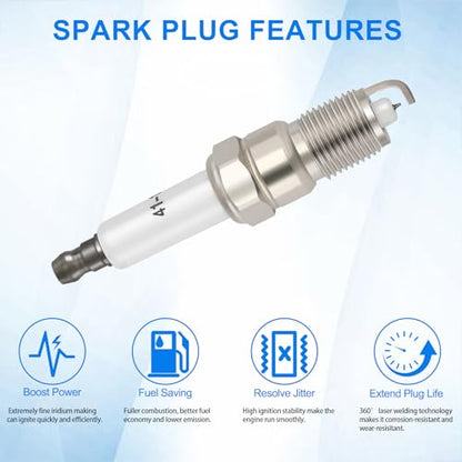 Iridium Spark Plugs Bujias Compatible with Chevy Silverado 1500 1999-2009 for Tahoe 2008 Compatible with GMC Sierra 1500 1999-2008 for Yukon 2003-2008 Replaces 41-962 19299585 12192192 AP5245 Set of 8 - style: 41-962