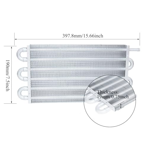 Transmission Oil Cooler Kit, Aluminium alloy Radiator with 5/16" Tube and Hose Mounting Kit(Silver) (6 Pass) - color: Silver, size: 6 Pass