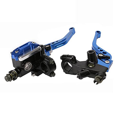 PACEWALKER Universal Motorcycle 7/8" 22mm Handlebar Brake Master Cylinder Clutch Lever CNC Left & Right Set for Honda Kawasaki Suzuki Yamaha Blue - color: Blue
