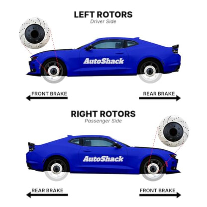 AutoShack Front & Rear E-Coated Rotors & Ceramic Pads for Chevy Tahoe 2006 - style: ShadowGuard & Pad