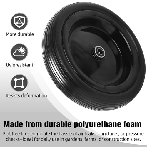 AR-PRO Flat-free 4.00-6 Solid Tire and Wheel, 13" Wheelbarrow Tire