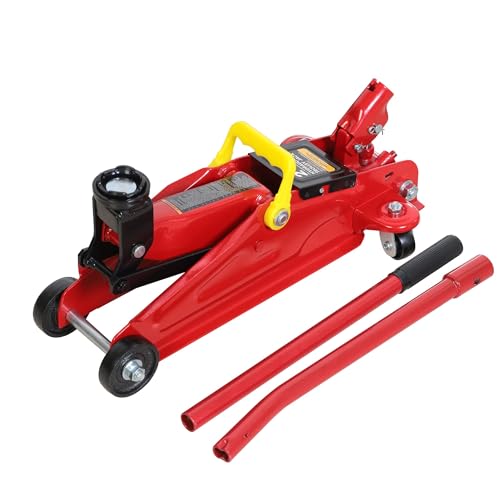 Big RED 2 Ton (4,000 lb.) Hydraulic Trolley Service Lift Jack/Portable Floor Jack with Special Slow Release and Blow Mold Carrying Storage Case - size: 2 Ton (4,000 lb) with Case