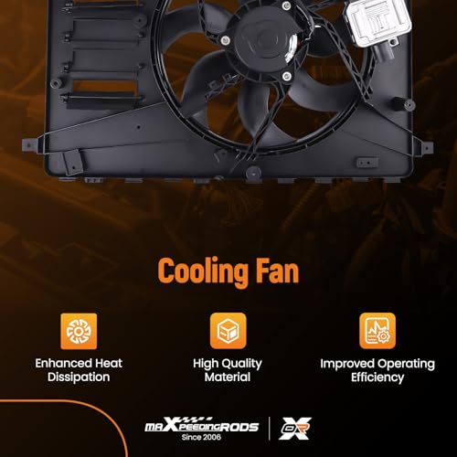 maXpeedingrods Electric Radiator Cooling Fan Assembly For LAND ROVER LR2 2008 2009 2010 2011 2012 2013 2014, LR026078 FA70943 LR011906