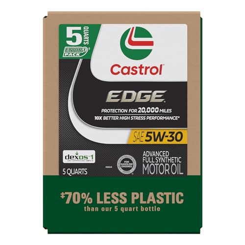 Castrol EDGE 5W-30 Advanced Full Synthetic Motor Oil, 5 Quarts, Eco Pack - size: 5 Quarts, Eco Pack