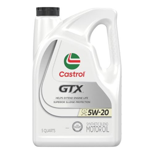 Castrol GTX 5W-20 Synthetic Blend Motor Oil, 5 Quarts, Pack of 3 - size: 5 Quarts, Pack of 3