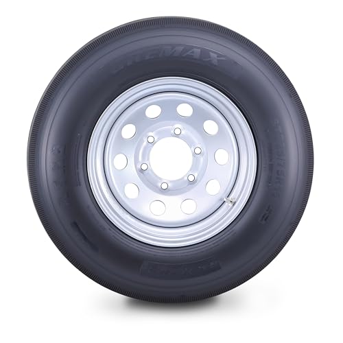 GREMAX All Steel Trailer Tire Wheel ST225/75R15 14PR 6X5.5" Silver Mod Pk2 - size: ST225/75R15-14-Ply