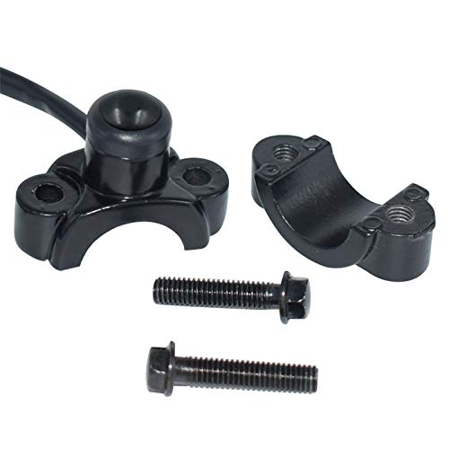 Universal 7/8" 22mm Motorcycle Handlebar ON Off Switch Button Headlight Fog Brake Light Switch with Two Bullet Connectors Black Button