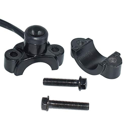 Universal 7/8" 22mm Motorcycle Handlebar ON Off Switch Button Headlight Fog Brake Light Switch with Two Bullet Connectors Black Button