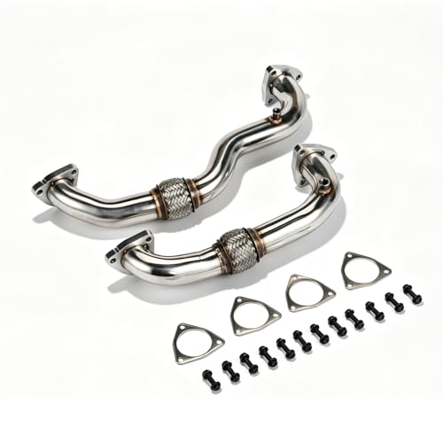 Stainless Steel Exhaust Pipes for Ford 2008-2010 F-250 F-350 F-450 F-550 SuperDuty 6.4L Powerstroke Diesel - size: for 2008-2010 F250 F350 F450 F550