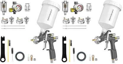 InoKraft D1 LVLP Air Spray Gun Premium Kit, Easy to Use, Paint Gun for Cars & House DIY Painting, 1.3/1.5/1.7mm Nozzles, with Paint Sprayer Accessories (Pack of 2) - size: LVLP Spray Gun Premium Kit (Pack of 2)