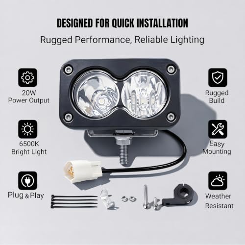 Fits Baja Light for Yozma IN 10 Dirt Bike, 20W Dual Beam LED Headlight