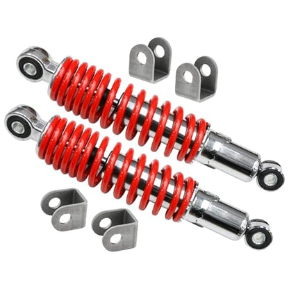 10" 260mm Front Shock Absorbers 400lbs Load for Go Kart, ATV, UTV, Drift Trike, Golf Cart, Quad, Buggy, Pit Bike, Lawn Mower – Heavy-Duty Red Suspension Set (w/Mounting Bracket) - color: w/ Mounting Bracket