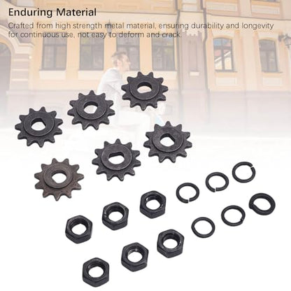 25H Chain Motor Sprocket Kit, 11T Reliable Metal with D Hole Nut and Spring, 10mm Inner Diameter for Motorcycle Dirt Bike ATV, 6 Pack Stable Performance Sprocket Set.
