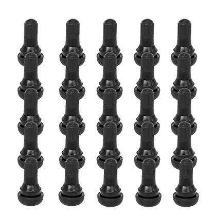 BLACKHORSE-RACING 25 Pack TR412 Rubber Tire Snap-in Short Valve Stem - size: TR412-25pcs