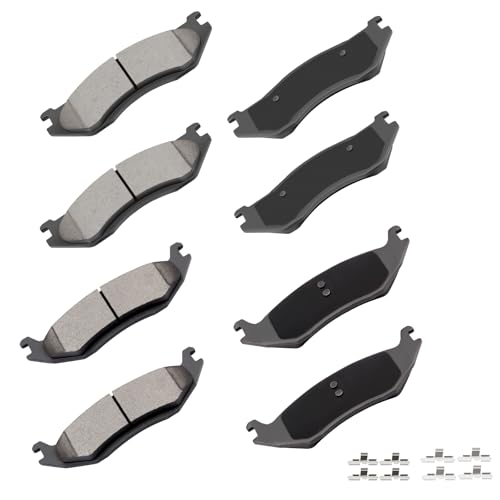 cciyu D966 D967 Brake Pads w/Hardware Front Rear Disc Brake Pad Set - size: Front[D966] + Rear[D967]
