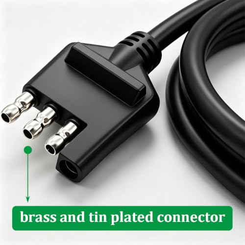 5 ft/1.5m 4-Way Trailer Wiring Harness,18AWG 4-Pin Flat Trailer Wire Extension Connector - size: 5FT