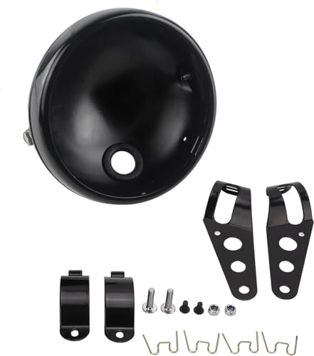 7 Inch Motorcycle Headlight Housing Bracket Headlamp Shell Cover 7" Led Headlight Housing Bucket for Harley Yamaha Suzuki Chopper Cafe Racer Bobbe Aprilia Black - color: 7 " Black